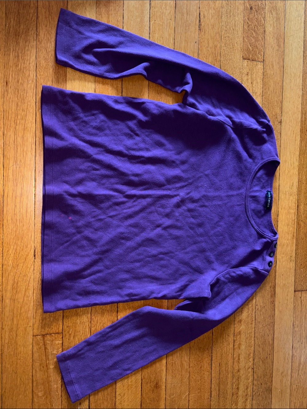 Ann Taylor Purple Long Sleeve Knit Top